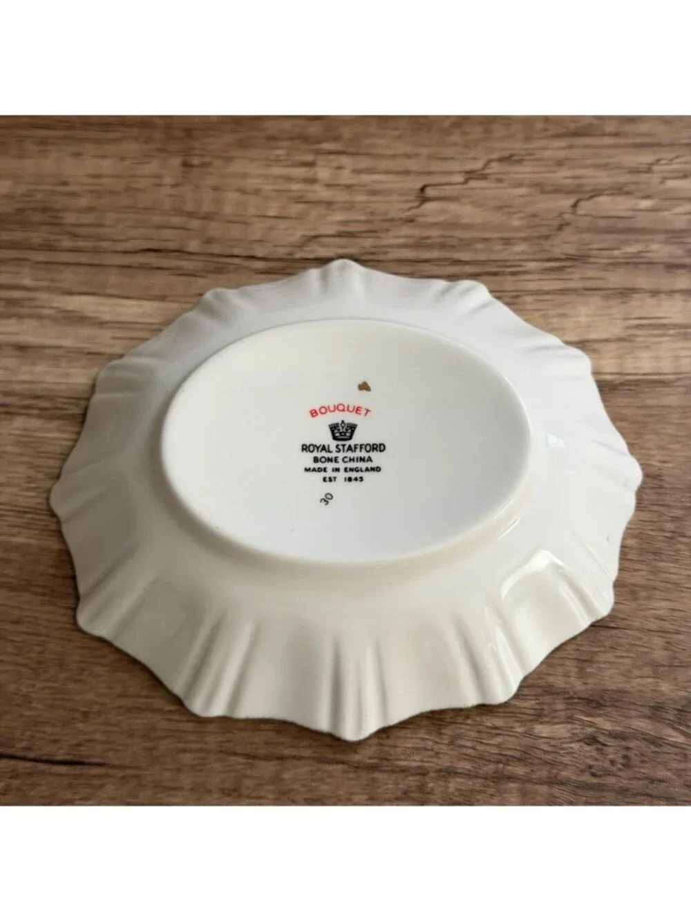 Vintage 60s Royal Stafford Bouquet Pattern Bone China Trinket Dish 5.25
